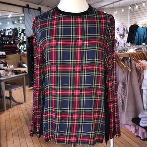 Plaid long sleeve top